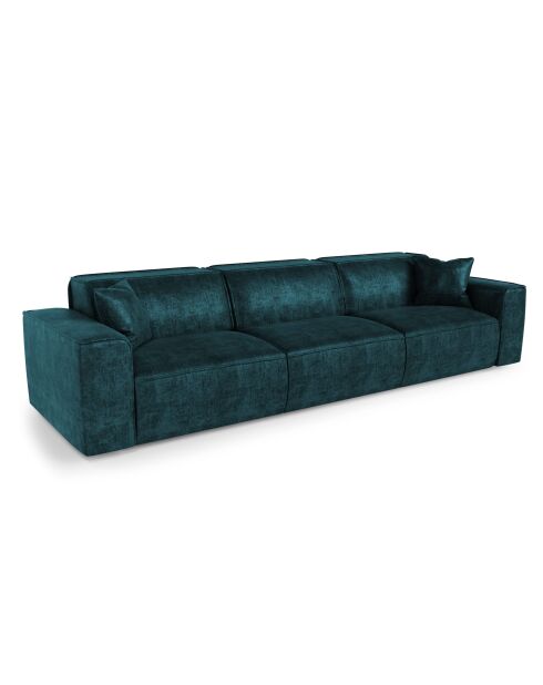 5-zitsbank met 2 sierkussens RUBEN Velvet Peacock blauw - 323x95x78