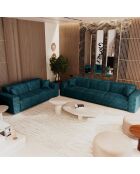 5-zitsbank met 2 sierkussens RUBEN Velvet Peacock blauw - 323x95x78