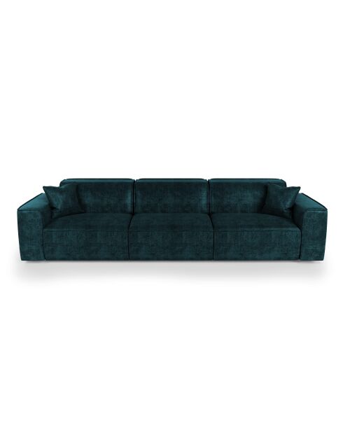 5-zitsbank met 2 sierkussens RUBEN Velvet Peacock blauw - 323x95x78