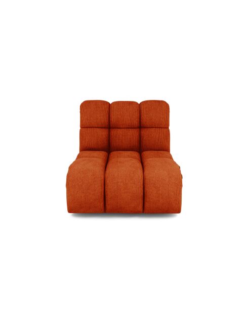 Fauteuil pivotant NELLY Velours côtelé Rouge Brique - 81x98x77