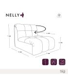 Fauteuil pivotant NELLY Velours côtelé Rouge Brique - 81x98x77