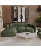 Sofá de esquina izquierda LIAM de terciopelo tejido verde oliva - 272x90x74