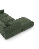 Sofá de esquina izquierda LIAM de terciopelo tejido verde oliva - 272x90x74