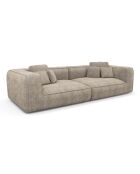 ROMY 3-zitsbank in beige geweven fluweel - 250x105x70