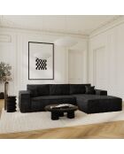 Wandelbares rechtes Ecksofa Express Matratze 140cm RUBY Matratze Dunkler Anthrazit-Samt - 320x165x80