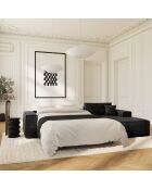 Wandelbares rechtes Ecksofa Express Matratze 140cm RUBY Matratze Dunkler Anthrazit-Samt - 320x165x80