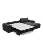 Wandelbares rechtes Ecksofa Express Matratze 140cm RUBY Matratze Dunkler Anthrazit-Samt - 320x165x80