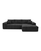 Wandelbares rechtes Ecksofa Express Matratze 140cm RUBY Matratze Dunkler Anthrazit-Samt - 320x165x80