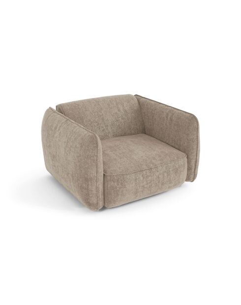 Fauteuil LIAM Velours tramé Beige - 118x102x76