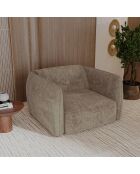 Fauteuil LIAM Velours tramé Beige - 118x102x76