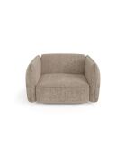 Fauteuil LIAM Velours tramé Beige - 118x102x76