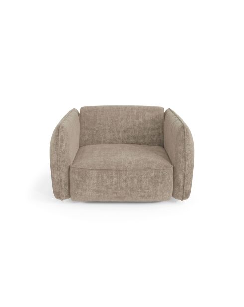 Fauteuil LIAM Velours tramé Beige - 118x102x76