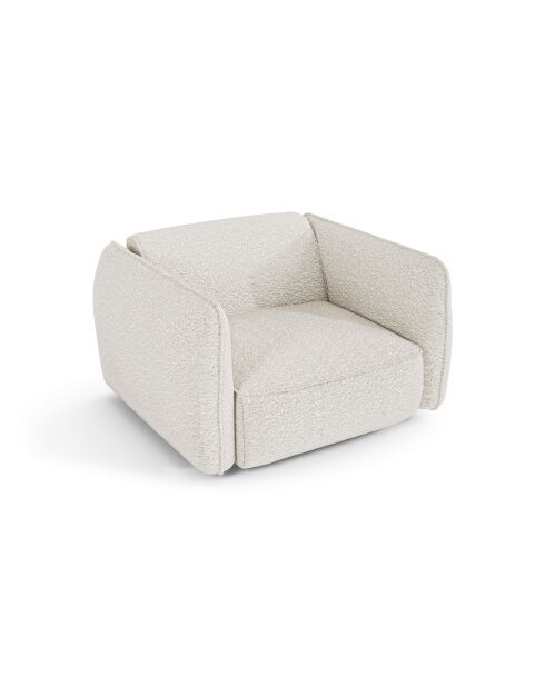 Fauteuil LIAM Tissu bouclette Crème - 118x102x76