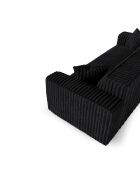 3-zitsbank met 2 sierkussens RUBEN Corduroy XXL Zwart - 232x95x78