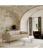 GLENN 3-Sitzer-Sofa Velvet Elefant beige - 220x90x74