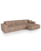 Rechtes Ecksofa mit 2 dekorativen Kissen RUBEN Corduroy XXL Taupe - 323x173x78