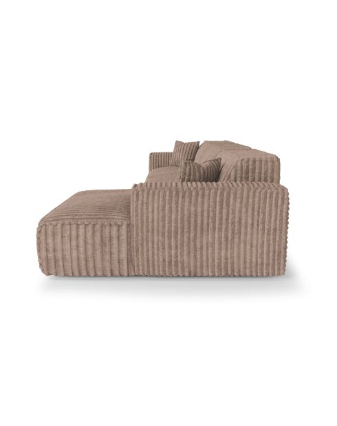Rechtes Ecksofa mit 2 dekorativen Kissen RUBEN Corduroy XXL Taupe - 323x173x78
