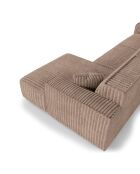 Rechtes Ecksofa mit 2 dekorativen Kissen RUBEN Corduroy XXL Taupe - 323x173x78