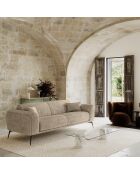 GLENN 3-zitsbank Beige geweven fluweel - 220x90x74