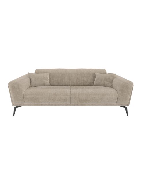 GLENN 3-Sitzer-Sofa Beiger gewebter Samt - 220x90x74