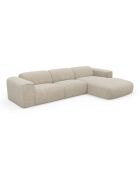 NOVA rechtes Ecksofa Beiger gemusterter Samt - 280x165x73
