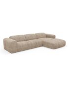 NOVA rechtes Ecksofa Beiger gewebter Samt - 280x165x73