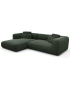 Linkes Ecksofa 280cm ROMY Soft-Touch-Webstoff khakigrün - 280x166x70