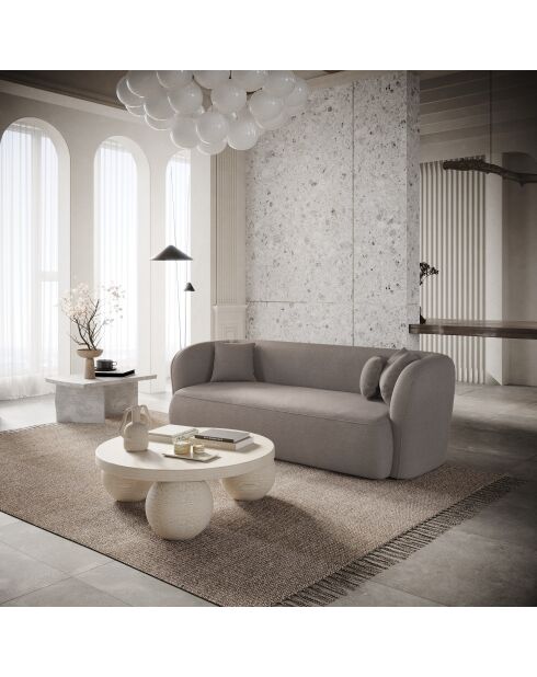 EMY 2-Sitzer-Sofa aus taupefarbenem Webstoff - 185x88x77