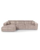 Linkes Ecksofa mit 2 dekorativen Kissen RUBEN Velours Taupe - 323x173x78