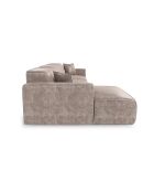 Linkes Ecksofa mit 2 dekorativen Kissen RUBEN Velours Taupe - 323x173x78