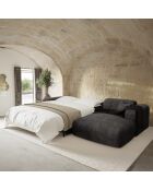 Omvormbare rechterhoekbank express Dunlopillo matras 140cm NOVA Zwart getextureerd fluweel - 299x165x73