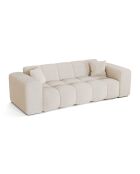 COVA 4-zitsbank Creme Boucle stof - 247x94x69,5
