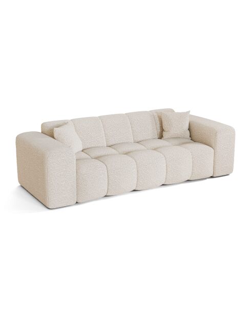 COVA 4-zitsbank Creme Boucle stof - 247x94x69,5