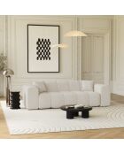 COVA 4-zitsbank Creme Boucle stof - 247x94x69,5