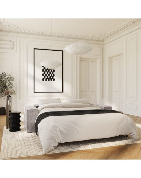 Colchón de sofá convertible Express 160 cm RUBY taupe velvet - 236x100x80