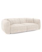 LIAM 3-Sitzer-Sofa aus cremefarbenem gewebtem Samt - 196x90x74