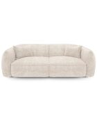 LIAM 3-Sitzer-Sofa aus cremefarbenem gewebtem Samt - 196x90x74