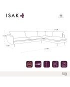 Sofá Isak gran angular gris claro - 262x92x85