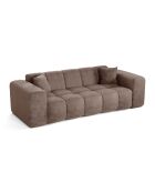 COVA 4-zitsbank Taupe fluweel met reliëf - 247x94x69,5