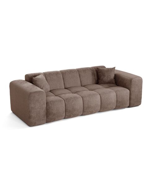 COVA 4-zitsbank Taupe fluweel met reliëf - 247x94x69,5