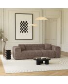 COVA 4-zitsbank Taupe fluweel met reliëf - 247x94x69,5