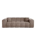 COVA 4-zitsbank Taupe fluweel met reliëf - 247x94x69,5