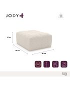 Pouf modulable Jody Velours Beige taupe - 85x105x44