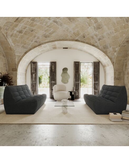 Jody modulaire 4-zitsbank Antracietgrijze krulstof - 205x112x80