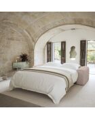 Express ausziehbares Sofa Dunlopillo 160 cm Matratze NOVA 160 cm NOVA Beige Frotteestoff — 234 x 95 x 73