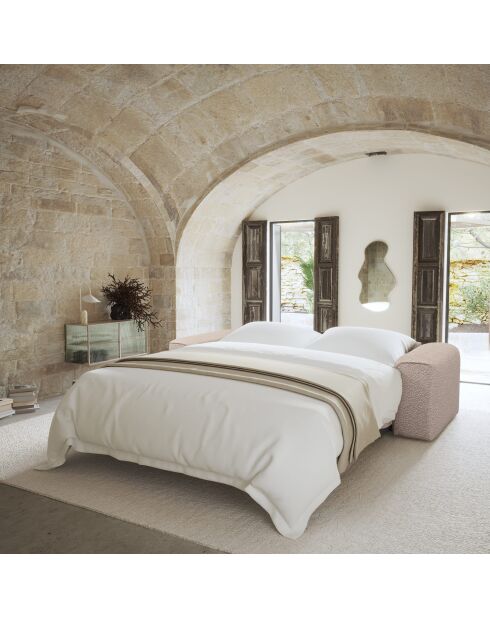 Express slaapbank Dunlopillo 160 cm matras NOVA 160 cm NOVA 160 cm NOVA Beige badstof - 234x95x73