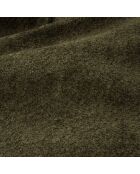 Sofá de esquina derecha LIAM de tela rizada verde oliva - 272x90x74