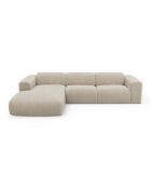 NOVA linkes Ecksofa Beiger gemusterter Samt - 280x165x73