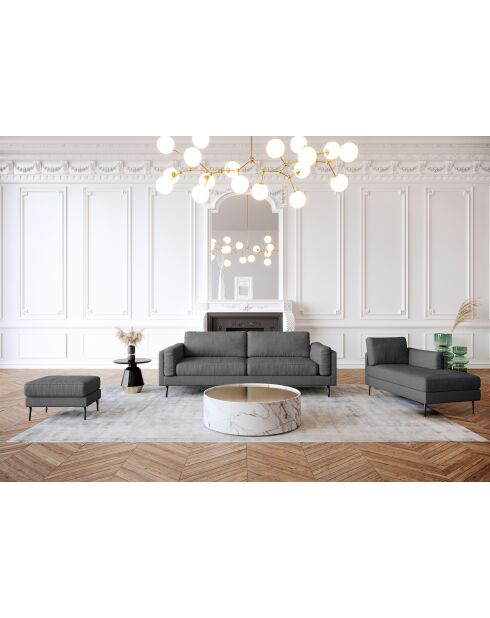 Mikael 2-Sitzer-Sofa aus grauem, gewebtem Stoff - 149x84x80