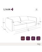 LIAM 4-Sitzer-Sofa Olivgrüner gewebter Samt - 230x90x74